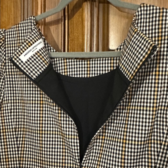 NEW Amanda Uprichard Westwick Checkered Puff Sleeve Plaid Mini Dress Large - Picture 16 of 17
